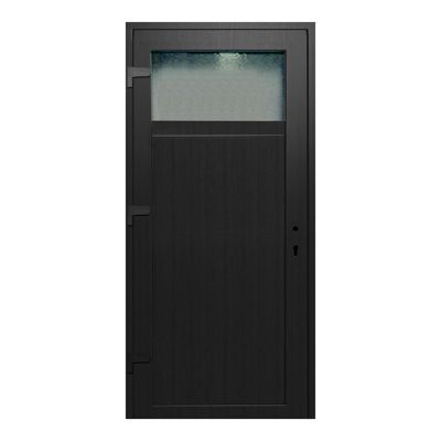 Porte de service pvc gris anthracite 80 x h.205 cm poussant droit