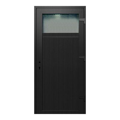 Porte de service pvc gris anthracite 90 x h.205 cm poussant gauche