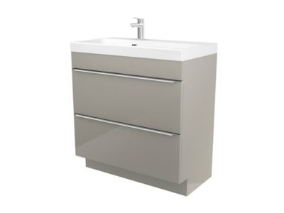 Meuble sous vasque à  poser GoodHome Imandra taupe 80 cm + plan vasque Mila