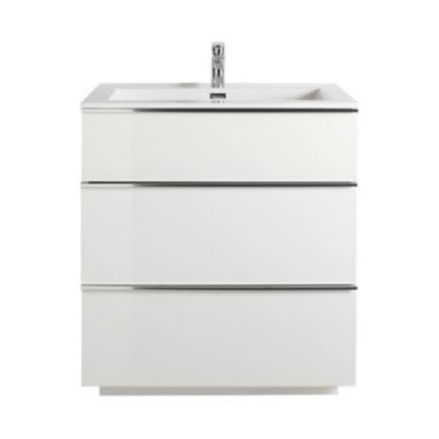 Meuble sous vasque à  poser GoodHome Imandra taupe 80 cm + plan vasque Mila