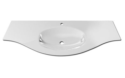 Plan vasque en verre version centre l.138 cm, Vague