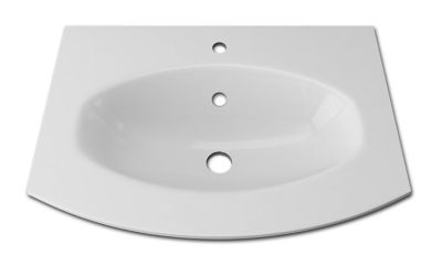 Plan vasque à encastrer l.69 cm Vague en résine coloris blanc