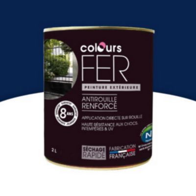 Peinture fer COLOURS bleu marine satin 2L | Castorama