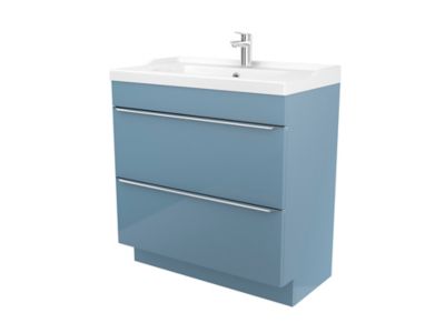 Meuble sous vasque à poser GoodHome Imandra bleu 80 cm ...