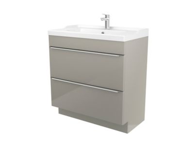 Meuble sous vasque à  poser GoodHome Imandra bois 60 cm + plan vasque Nira