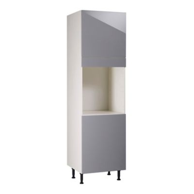 Meuble De Cuisine Gossip Gris Facades 2 Portes Bandeau Four Caisson Colonne L 60 Cm Castorama