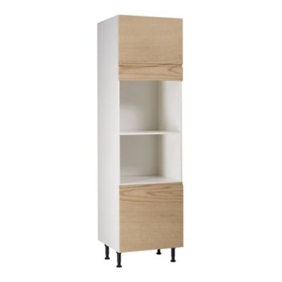 Meuble de cuisine Epura bois façade 2 portes + bandeau four + caisson