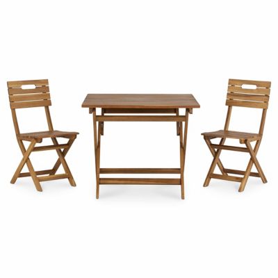 Lot Table De Jardin En Acacia Denia Pliante 2 Chaises De Jardin