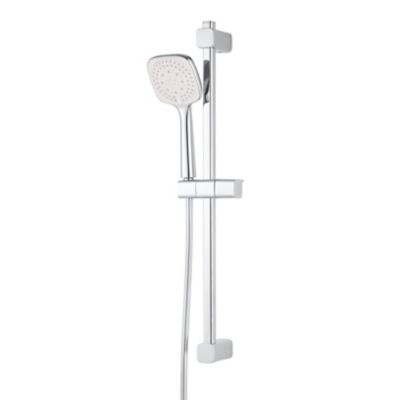 Ensemble de douche avec barre réglable chrome GoodHomeÂ Teesta