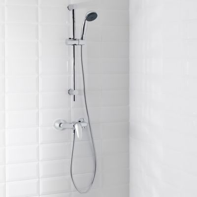 Kit de douche mécanique chrome GoodHome Blyth