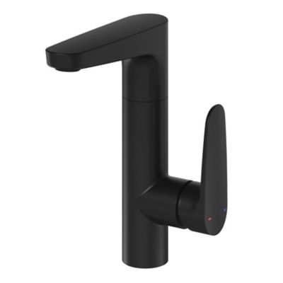 Mitigeur de lavabo noir pivotant GoodHome Cavally L