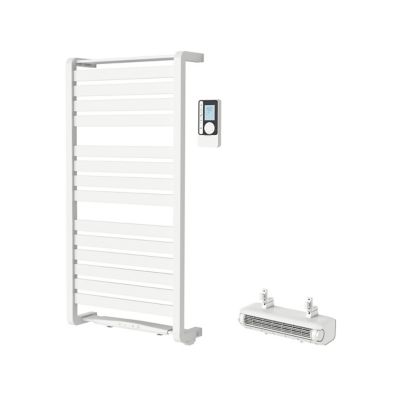 Sèche-serviettes électrique GoodHome Loreto blanc 500W + Soufflerie amovible GoodHome Acilia blanc 1000W