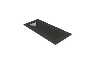 Plan vasque en résine noir blanc Calao 120 cm