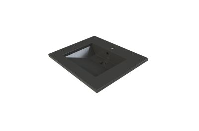 Plan vasque en résine noir blanc Calao 60 cm