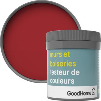 Testeur peinture murs et boiseries GoodHome rouge Chelsea satin 50ml