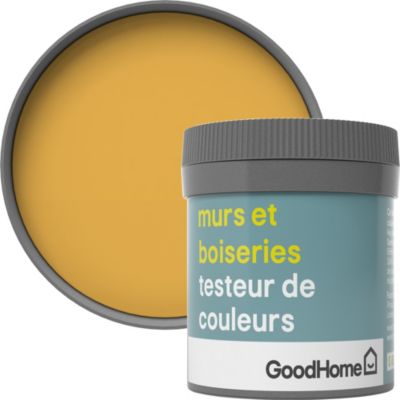 Testeur peinture murs et boiseries GoodHome jaune Gran Via satin 50ml