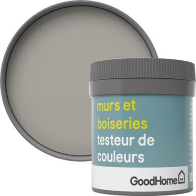Testeur peinture murs et boiseries GoodHome gris Brooklyn satin 50ml