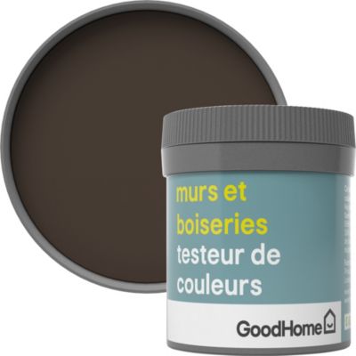 Testeur peinture murs et boiseries GoodHome Bogota satin 50ml marron foncé