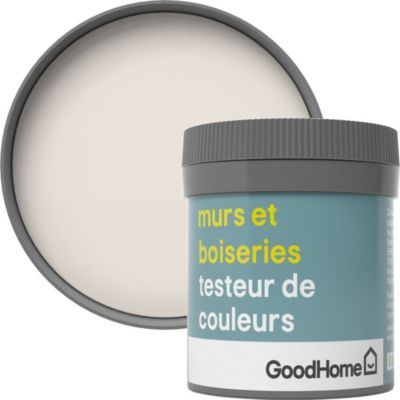 Testeur peinture murs et boiseries GoodHome blanc Valdez satin 50ml