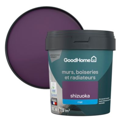 Peinture résistante murs, boiseries et métal GoodHome violet Shizuoka mat 0,75L