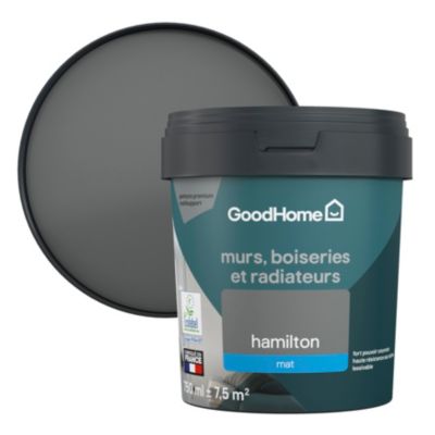 Peinture résistante murs, boiseries et métal GoodHome gris Hamilton mat 0,75L
