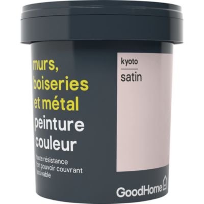 Peinture résistante murs, boiseries et métal GoodHome rose Kyoto satin 0,75L