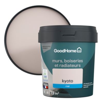 Peinture résistante murs, boiseries et métal GoodHome rose Kyoto mat 0,75L