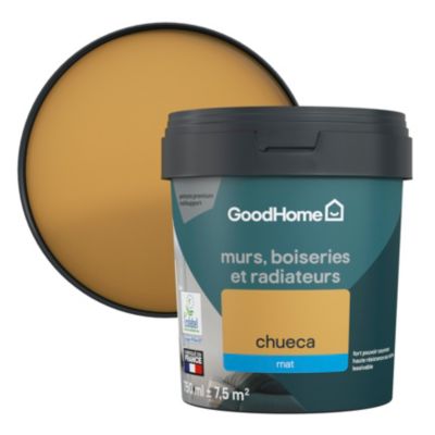 Peinture résistante murs, boiseries et métal GoodHome jaune Chueca mat 0,75L