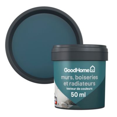 Testeur peinture résistante murs, boiseries et métal GoodHome bleu Antibes mat 50ml