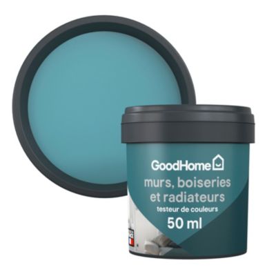 Testeur peinture résistante murs, boiseries et métal GoodHome bleu Nice mat 50ml