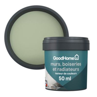 Testeur peinture résistante murs, boiseries et métal GoodHome vert Limerick mat 50ml