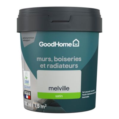 Peinture résistante murs, boiseries et métal GoodHome gris Melville satin 0,75L