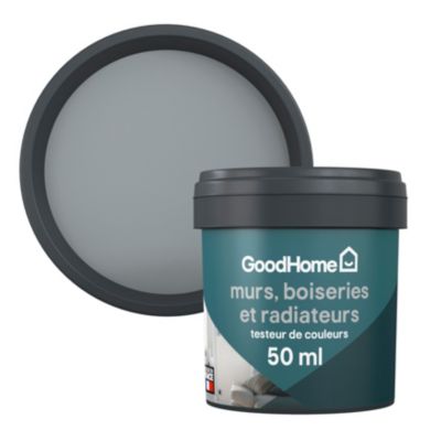 Testeur peinture résistante murs, boiseries et métal GoodHome gris Delaware mat 50ml