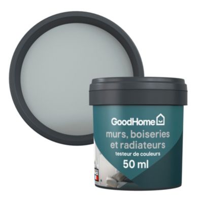 Testeur peinture résistante murs, boiseries et métal GoodHome gris Brooklyn mat 50ml