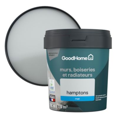 Peinture résistante murs, boiseries et métal GoodHome gris Hamptons mat 0,75L