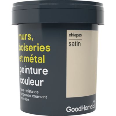 Peinture résistante murs, boiseries et métal GoodHome beige Chiapas satin 0,75L