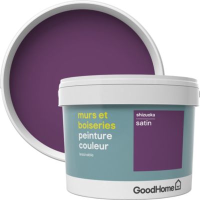 Peinture murs et boiseries GoodHome violet Shizuoka satin 2,5L