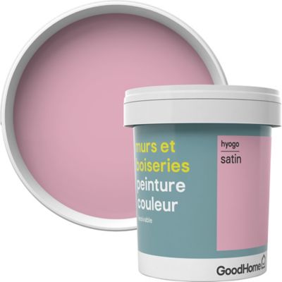 Peinture murs et boiseries GoodHome rose Hyogo satin 0,75L