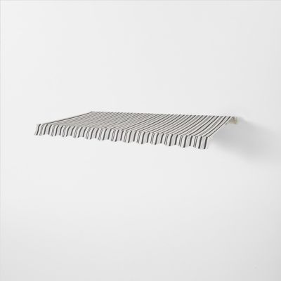 Store banne manuel sans coffre gris blanc rayé 2 95 x 2 m