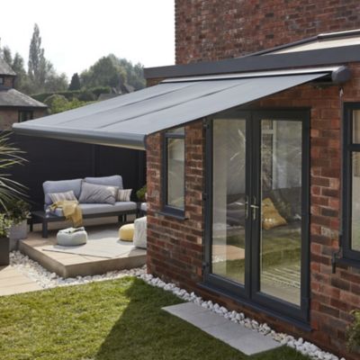 Store banne coffre intégral gris clair 4 8 X 3 m