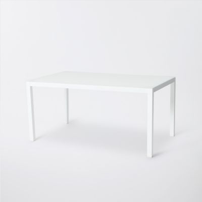 Table de jardin en aluminium Janeiro blanche 150 x 90 cm