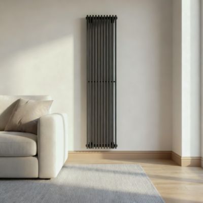 Radiateur eau chaude GoodHome Kensal Vertical Anthracite 1 117 W - Goodhome