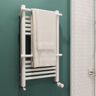 Sèche-serviettes eau chaude en acier GoodHome Solna vertical blanc mat 260 W
