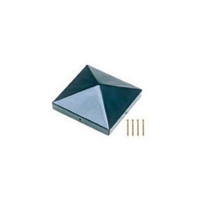 Lot de 4 chapeaux carrés métal Blooma RAL 7021 anthracite 9 x 9 cm