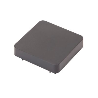 Chapeau carré métal et plastique GoodHome Neva RAL 7039 taupe 7,5 x h.3,7 cm + fixation taupe