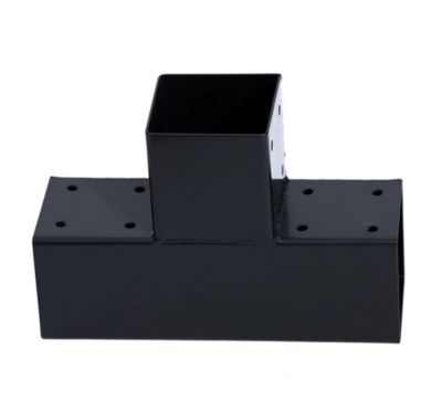 Raccord pour poteau simple T métal Blooma Leie RAL 7021 gris 7 x 7 cm