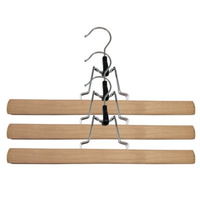 Lot de 3 cintres pince-pantalon Kuko L. 32 cm en bois