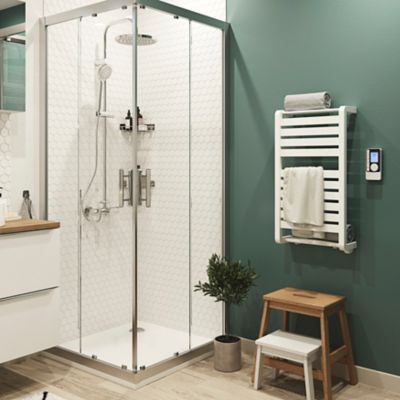 Sèche-serviettes électrique à  inertie fluide GoodHome Loreto blanc 350W