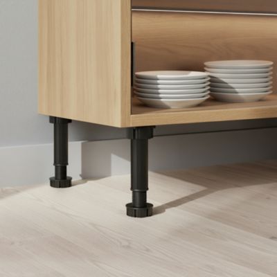 Pied de meuble de cuisine GoodHome H. 12.5 / 19.5 cm x ø 4.8 cm noir, 2 pièces - Goodhome