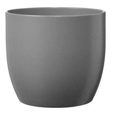 Pot rond en céramique, gris ø12 cm, H.12,5 cm, 1400 ml